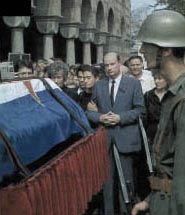 Burial of a Yugoslav Army soldier, killed in a massacre in the Army barracs in Paracin