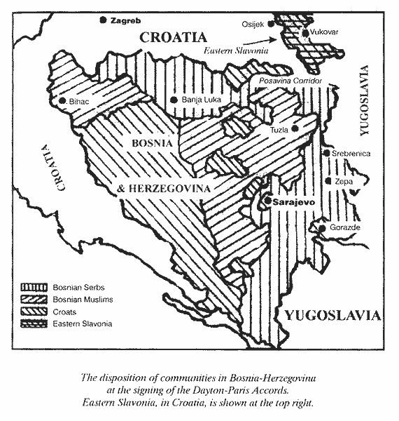 The disposition of communities in B-H at the signing of the Dayton-Paris Accords