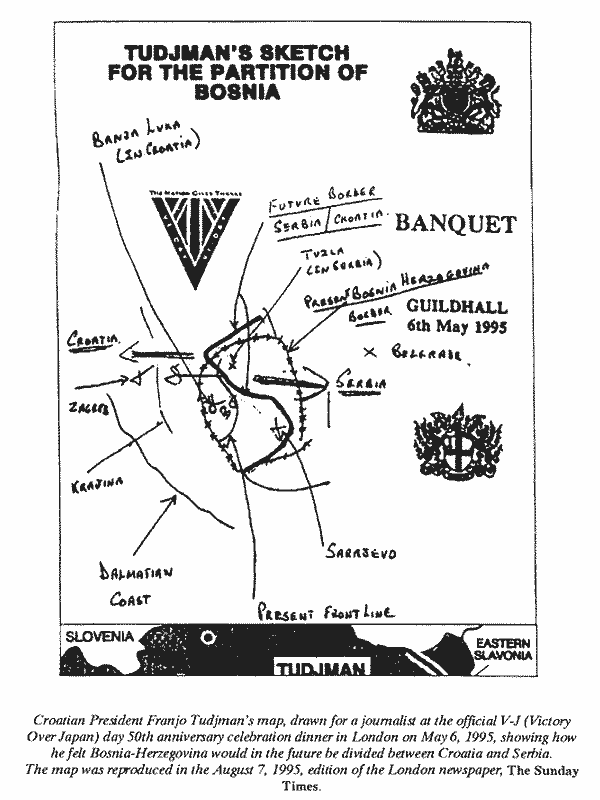 Tudjman's Sketch for the Partition of Bosnia